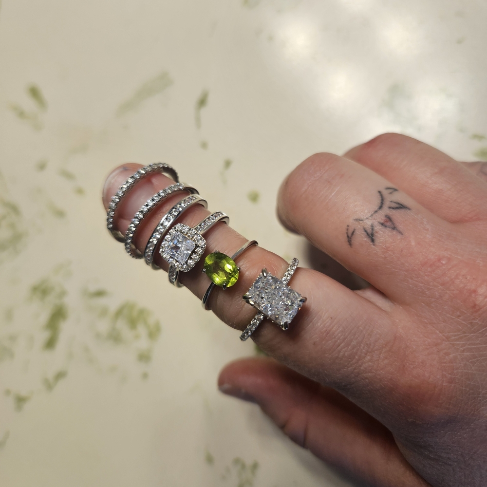 Sterling Silver Ring Lot Stackable CZ Rings Bundle Mixed Styles Size Varies